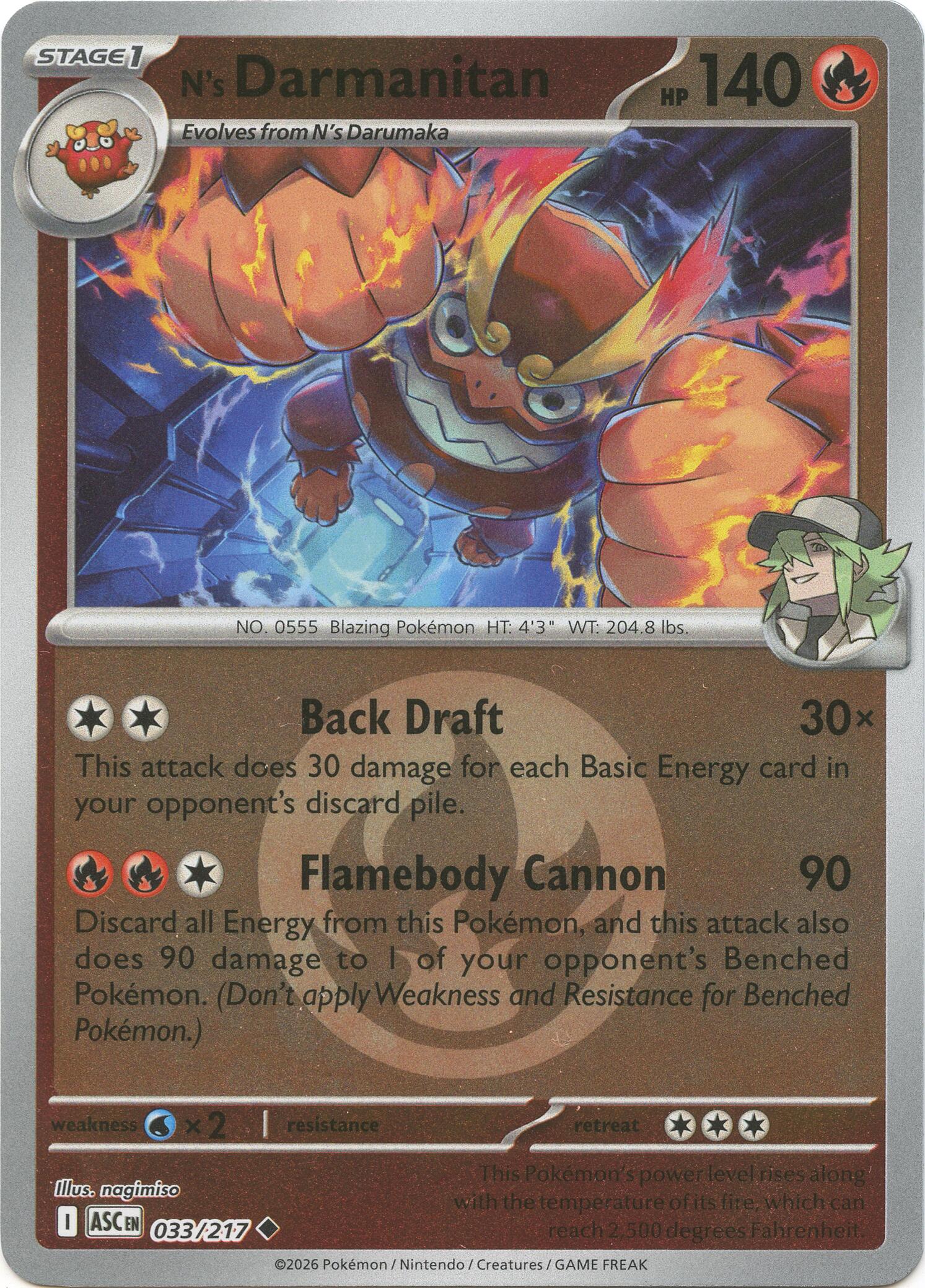 N's Darmanitan (033/217) (Energy Symbol Pattern) [Mega Evolution: Ascended Heroes] | Cracking-Singles