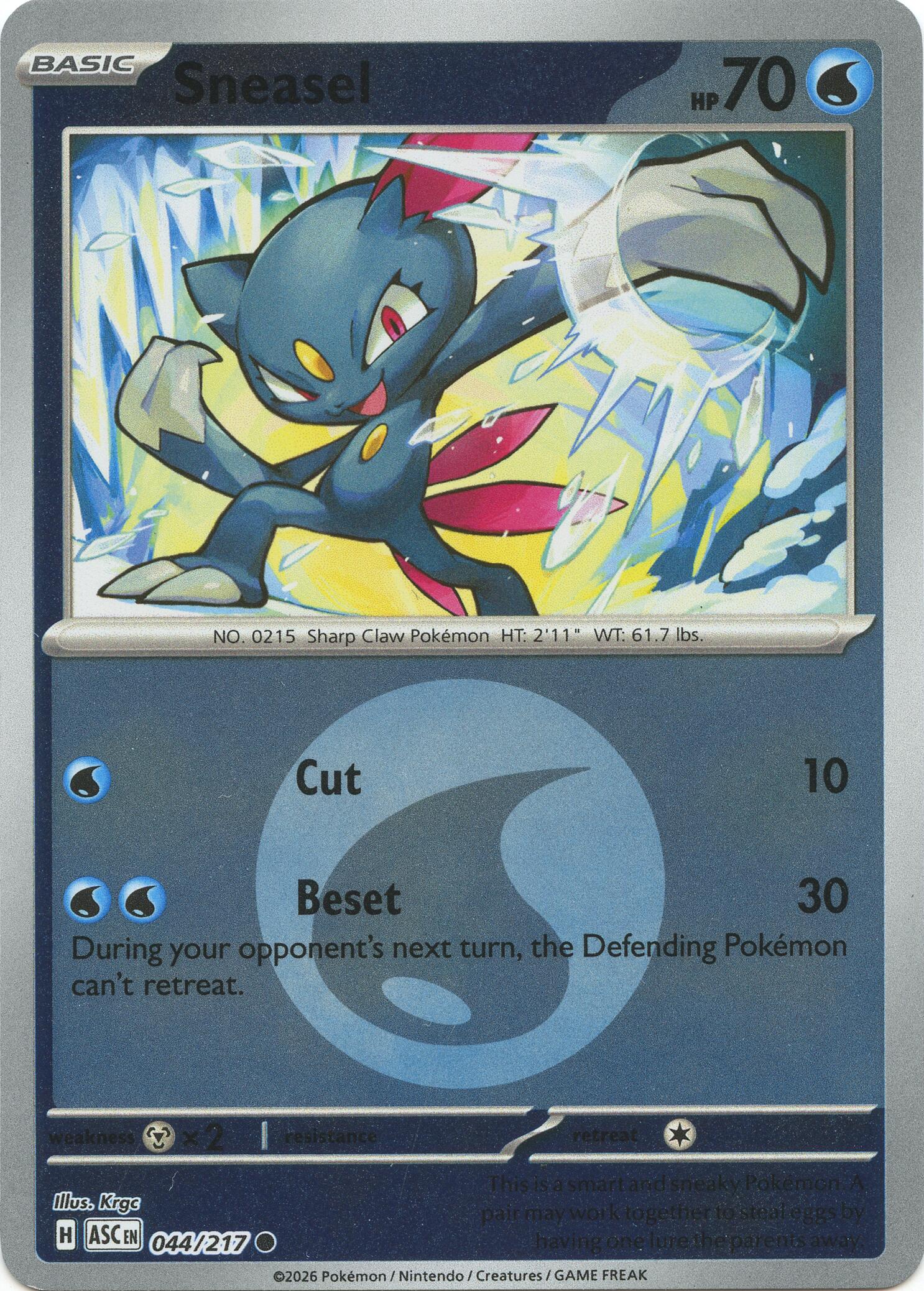 Sneasel (044/217) (Energy Symbol Pattern) [Mega Evolution: Ascended Heroes] | Cracking-Singles