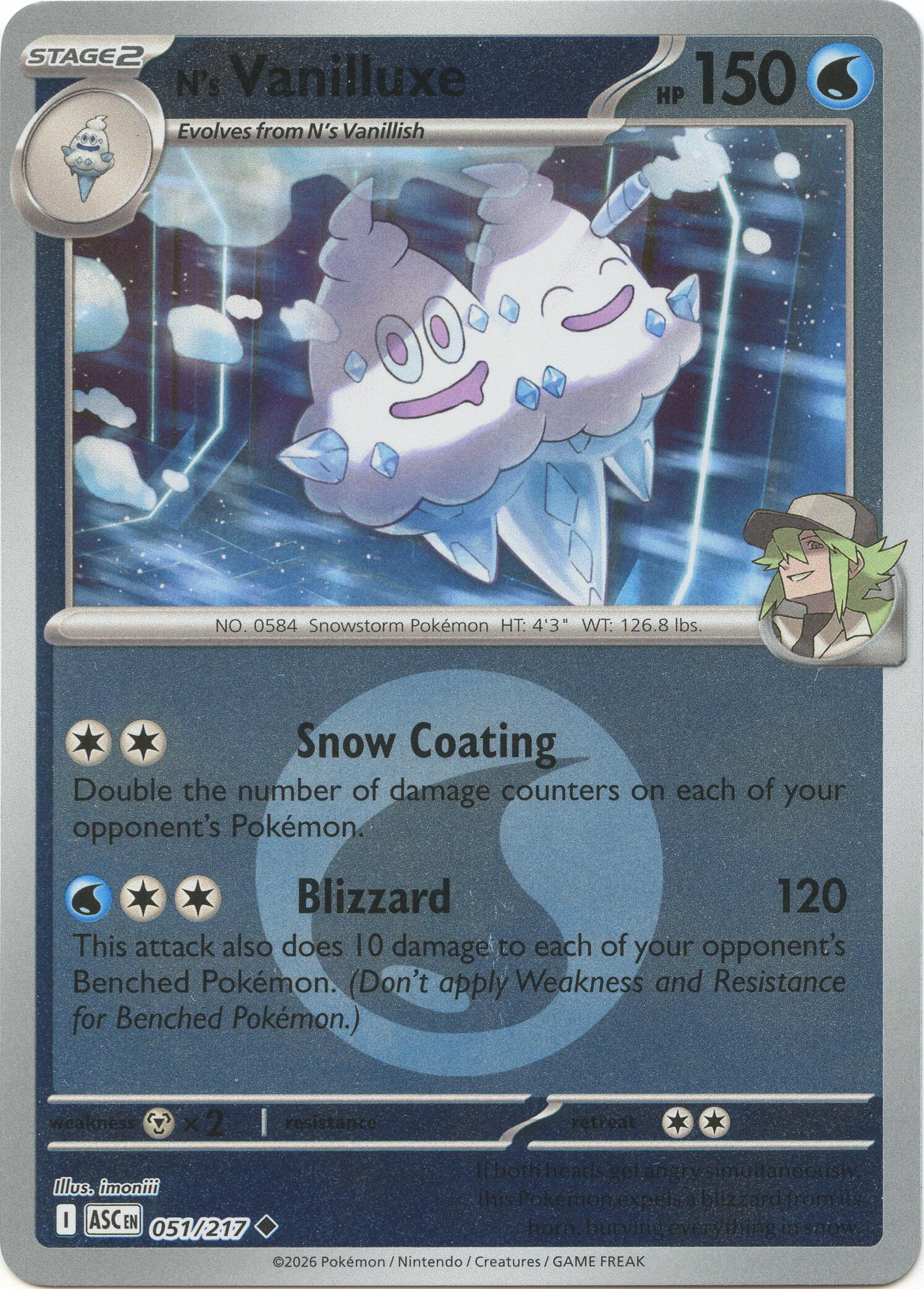 N's Vanilluxe (051/217) (Energy Symbol Pattern) [Mega Evolution: Ascended Heroes] | Cracking-Singles