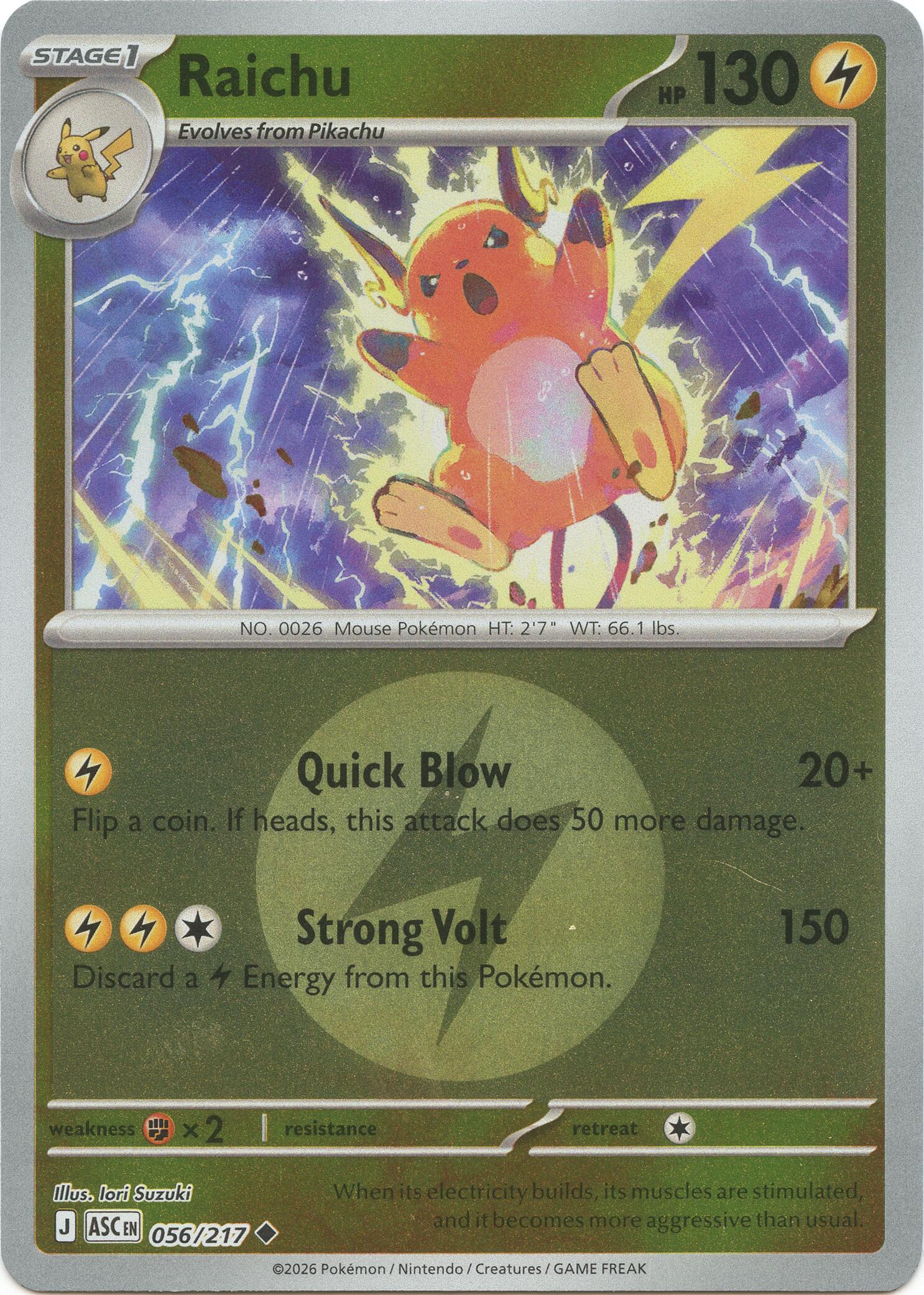 Raichu (056/217) (Energy Symbol Pattern) [Mega Evolution: Ascended Heroes] | Cracking-Singles
