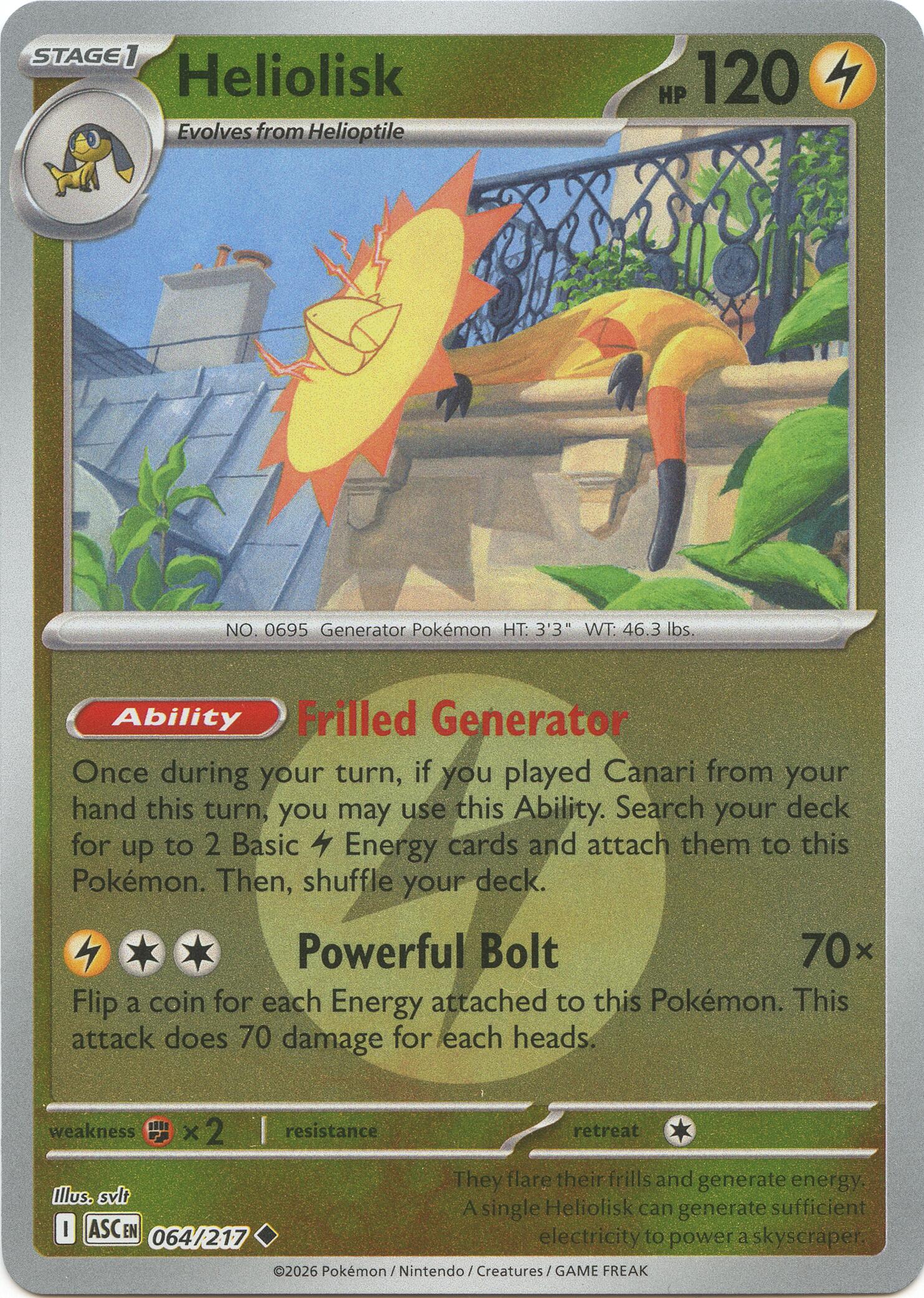 Heliolisk (064/217) (Energy Symbol Pattern) [Mega Evolution: Ascended Heroes] | Cracking-Singles