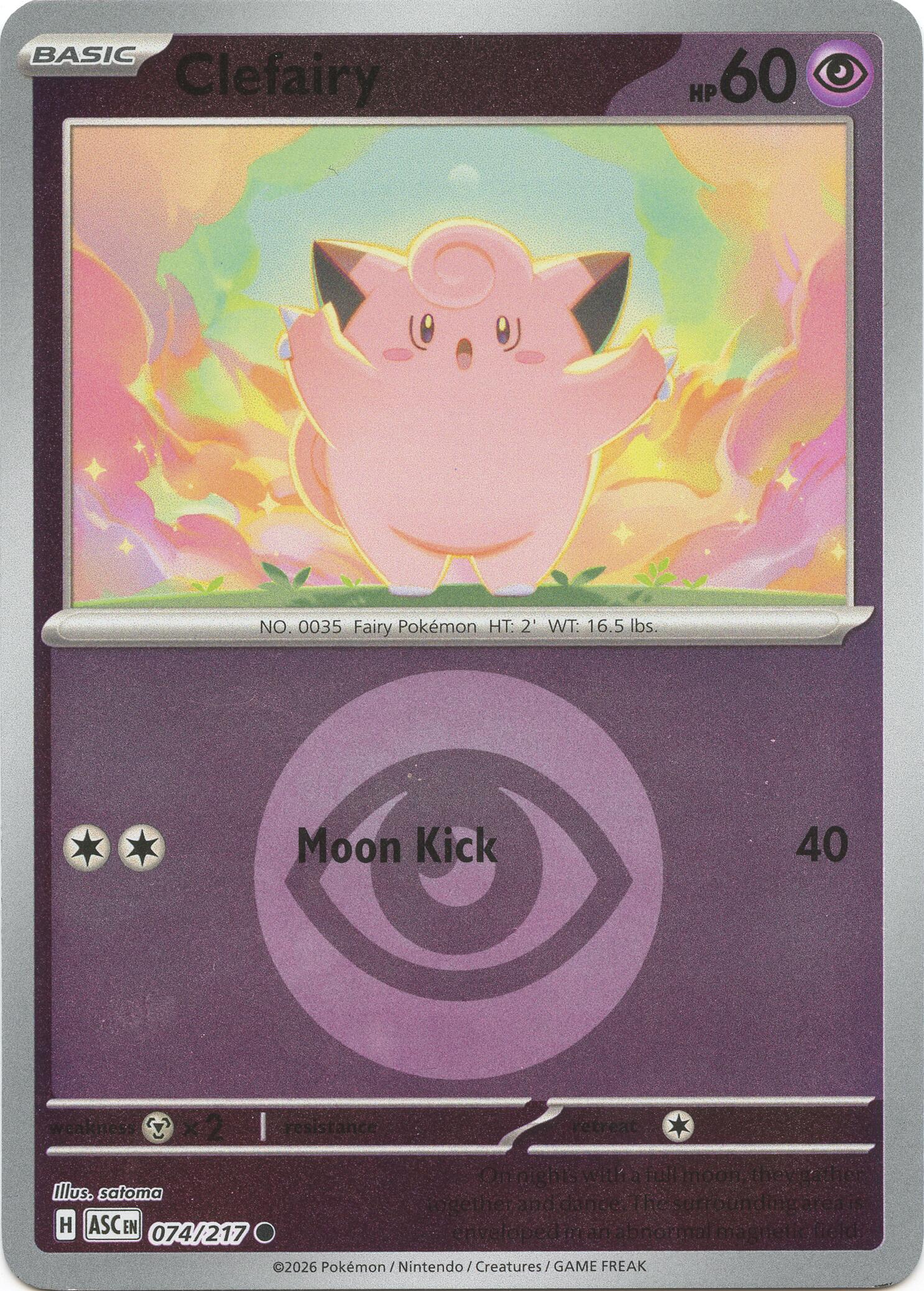 Clefairy (074/217) (Energy Symbol Pattern) [Mega Evolution: Ascended Heroes] | Cracking-Singles