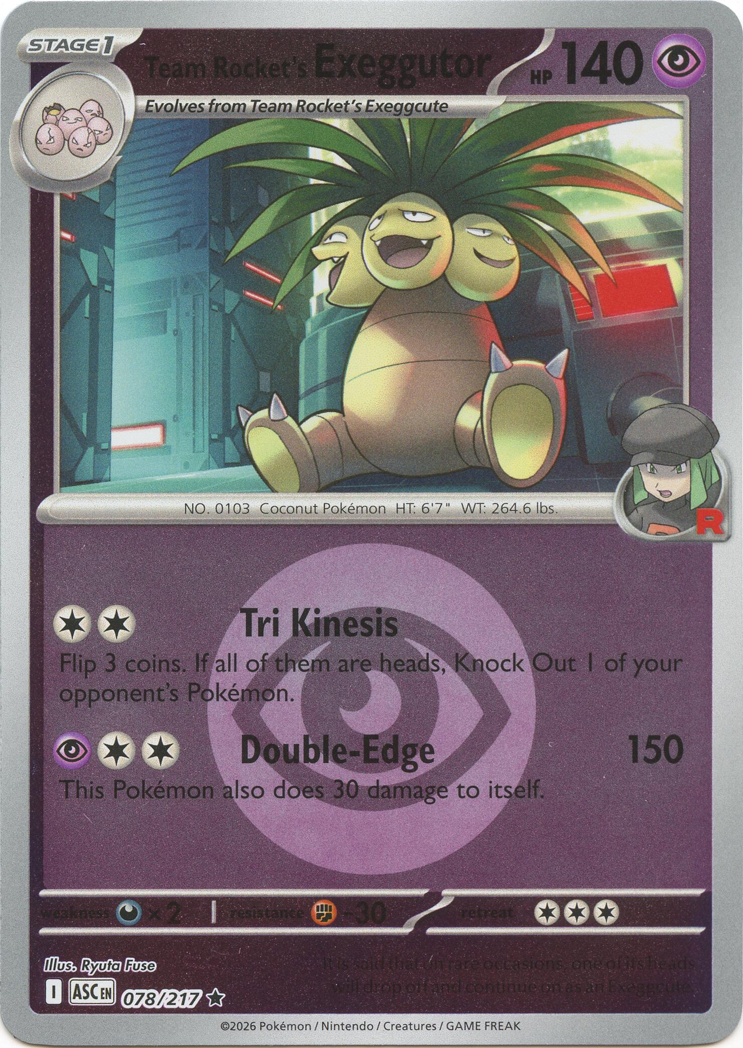 Team Rocket's Exeggutor (078/217) (Energy Symbol Pattern) [Mega Evolution: Ascended Heroes] | Cracking-Singles
