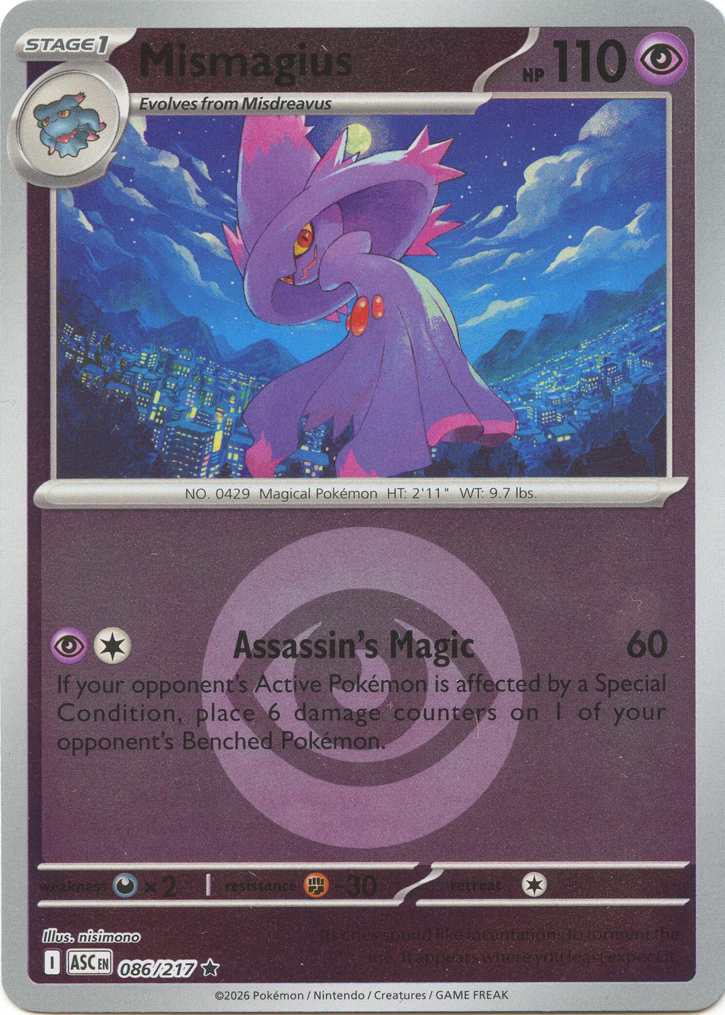 Mismagius (086/217) (Energy Symbol Pattern) [Mega Evolution: Ascended Heroes] | Cracking-Singles