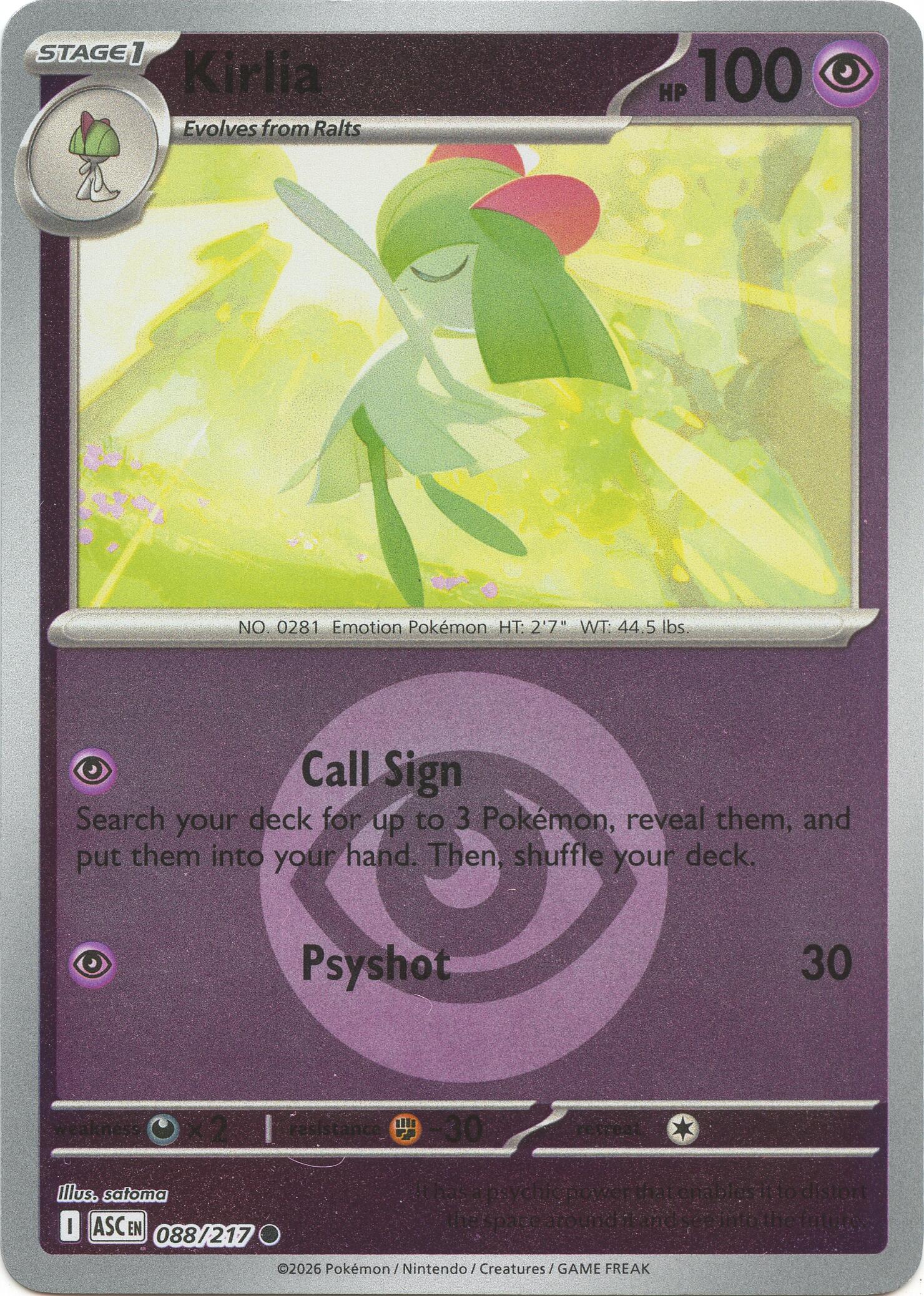 Kirlia (088/217) (Energy Symbol Pattern) [Mega Evolution: Ascended Heroes] | Cracking-Singles