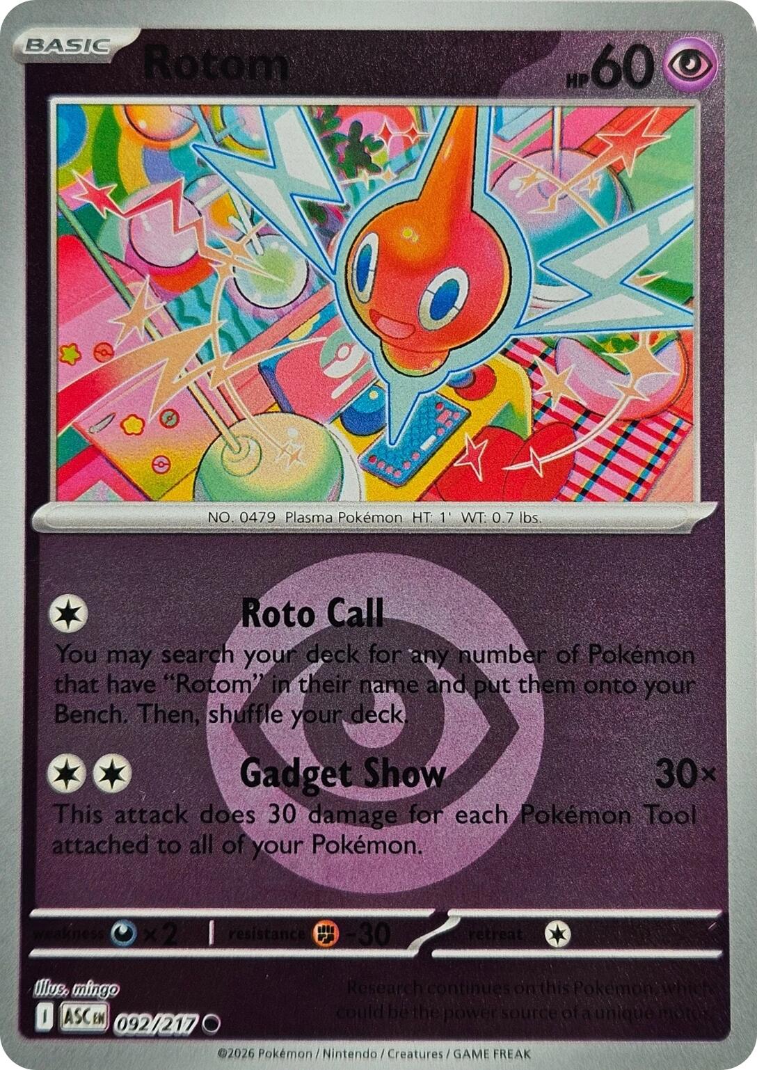 Rotom (092/217) (Energy Symbol Pattern) [Mega Evolution: Ascended Heroes] | Cracking-Singles
