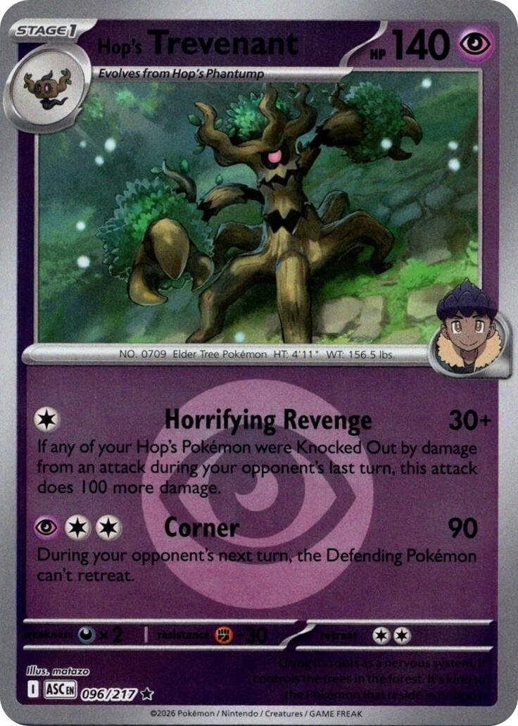 Hop's Trevenant (096/217) (Energy Symbol Pattern) [Mega Evolution: Ascended Heroes] | Cracking-Singles