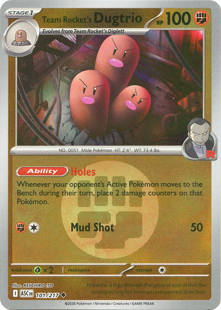 Team Rocket's Dugtrio (101/217) (Energy Symbol Pattern) [Mega Evolution: Ascended Heroes] | Cracking-Singles