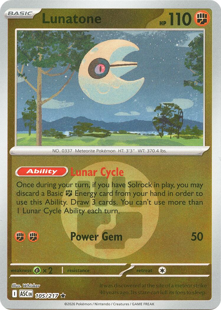 Lunatone (105/217) (Energy Symbol Pattern) [Mega Evolution: Ascended Heroes] | Cracking-Singles