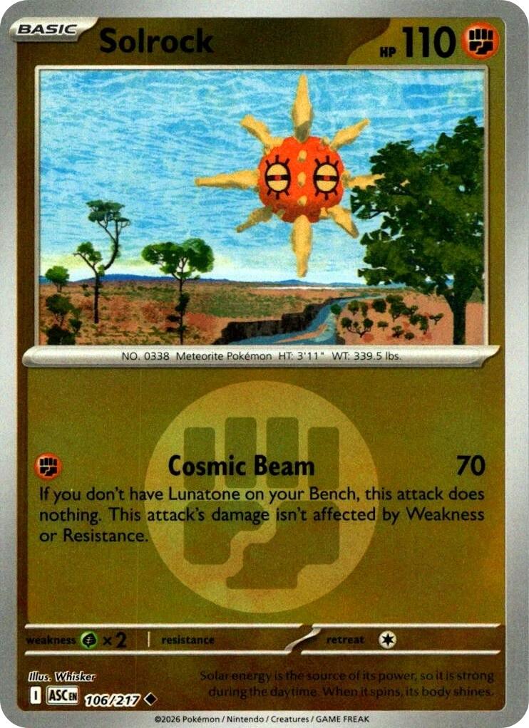 Solrock (106/217) (Energy Symbol Pattern) [Mega Evolution: Ascended Heroes] | Cracking-Singles
