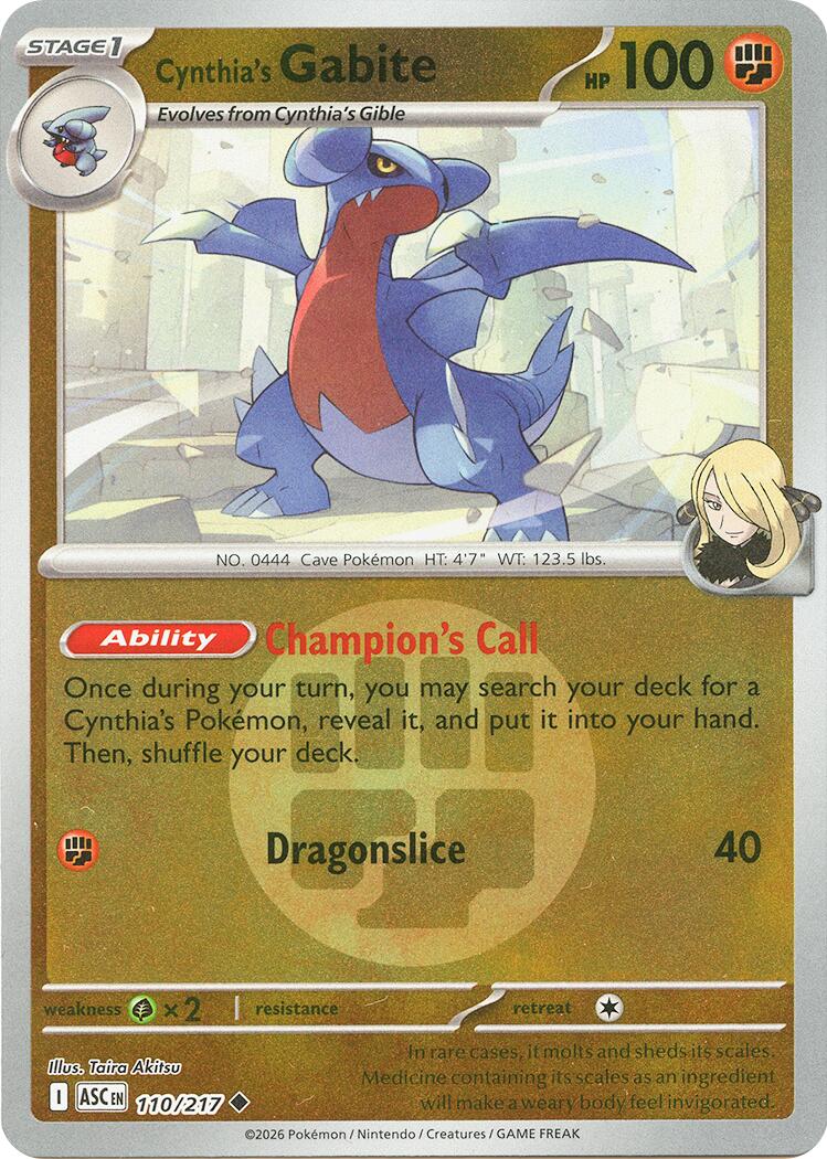 Cynthia's Gabite (110/217) (Energy Symbol Pattern) [Mega Evolution: Ascended Heroes] | Cracking-Singles
