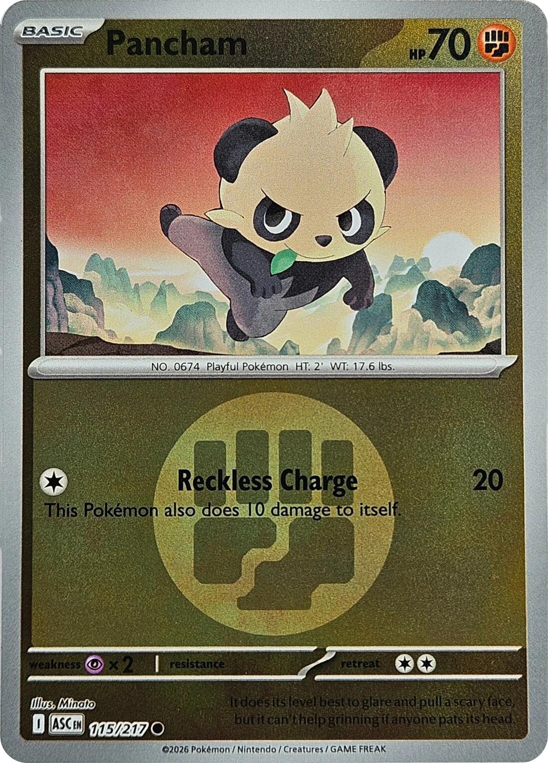 Pancham (115/217) (Energy Symbol Pattern) [Mega Evolution: Ascended Heroes] | Cracking-Singles