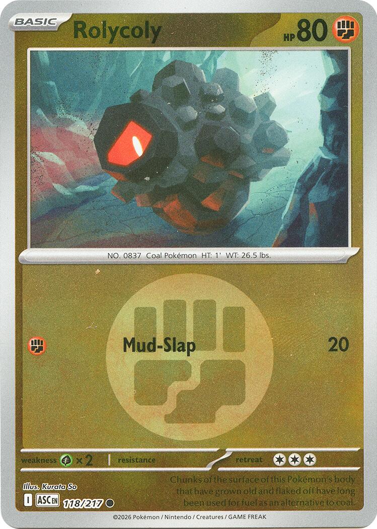 Rolycoly (118/217) (Energy Symbol Pattern) [Mega Evolution: Ascended Heroes] | Cracking-Singles