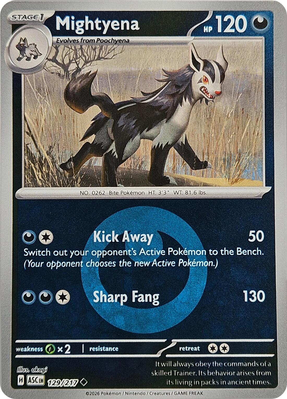 Mightyena (129/217) (Energy Symbol Pattern) [Mega Evolution: Ascended Heroes] | Cracking-Singles