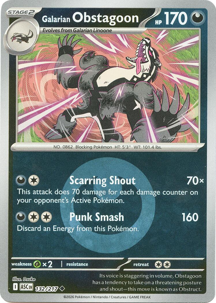Galarian Obstagoon (132/217) (Energy Symbol Pattern) [Mega Evolution: Ascended Heroes] | Cracking-Singles