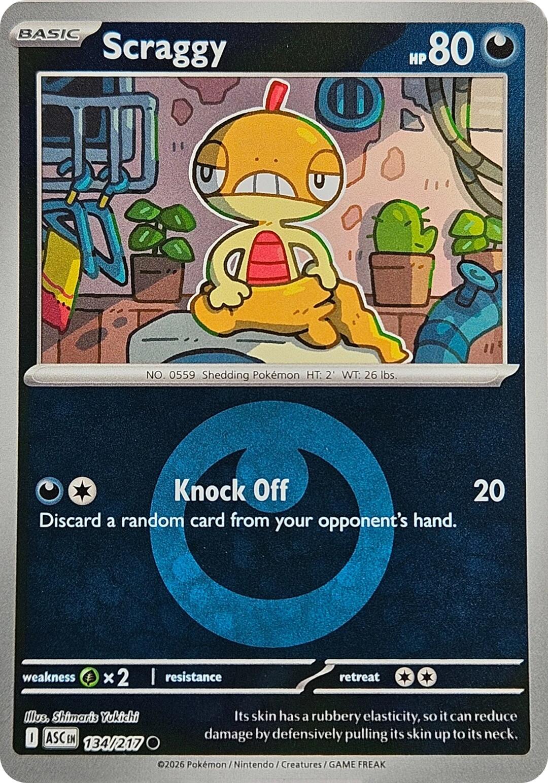 Scraggy (134/217) (Energy Symbol Pattern) [Mega Evolution: Ascended Heroes] | Cracking-Singles