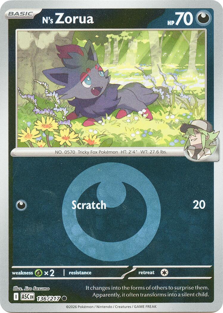 N's Zorua (136/217) (Energy Symbol Pattern) [Mega Evolution: Ascended Heroes] | Cracking-Singles