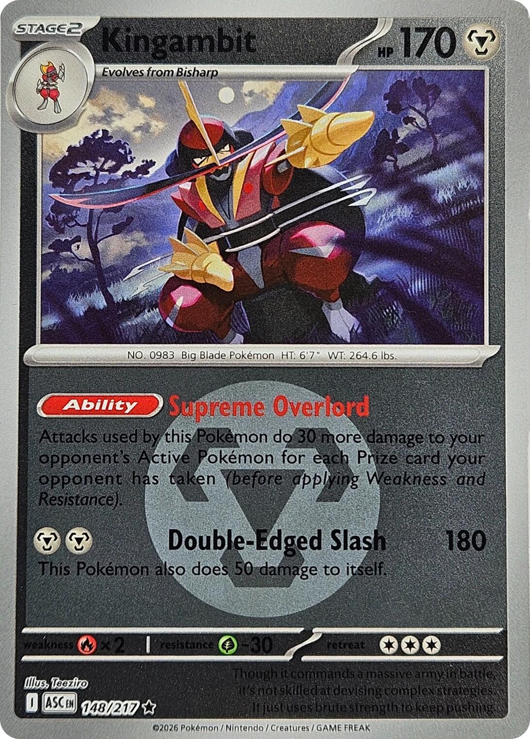 Kingambit (148/217) (Energy Symbol Pattern) [Mega Evolution: Ascended Heroes] | Cracking-Singles
