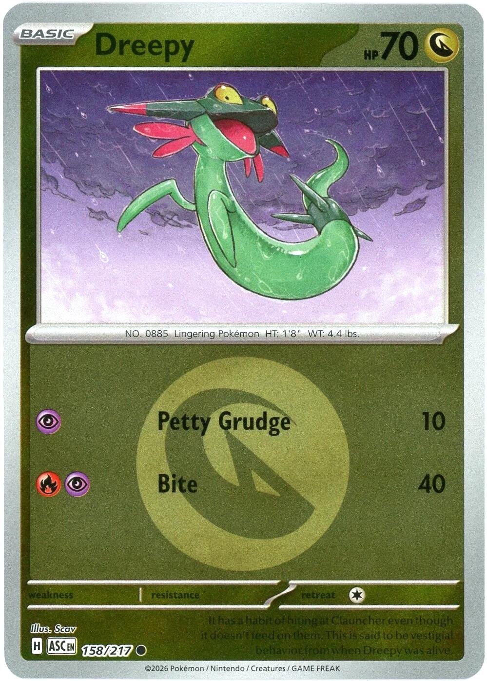 Dreepy (158/217) (Energy Symbol Pattern) [Mega Evolution: Ascended Heroes] | Cracking-Singles