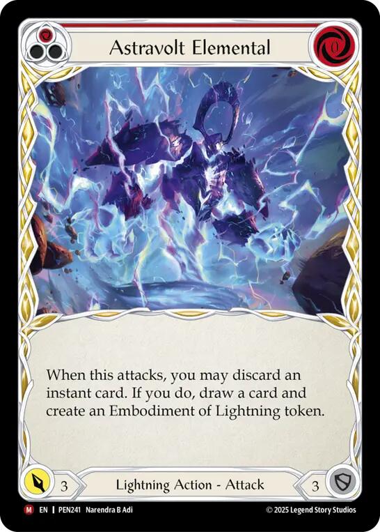Astravolt Elemental (Red) [PEN241] (Compendium of Rathe)  Rainbow Foil | Cracking-Singles