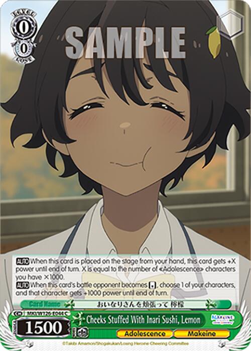 Cheeks Stuffed With Inari Sushi, Lemon (MKI/W126-E044 C) [Makeine: Too Many Losing Heroines!] | Cracking-Singles