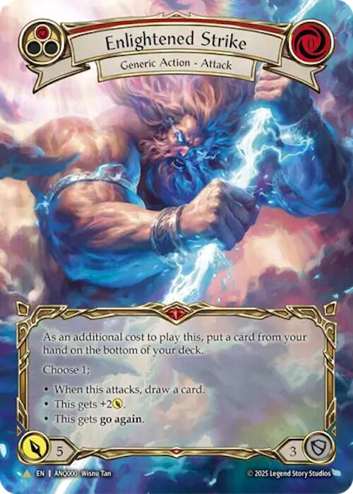 Enlightened Strike (Red) (Extended Art) (Gold) [ANQ000] (Compendium of Rathe - Antiquity Pack)  Cold Foil | Cracking-Singles
