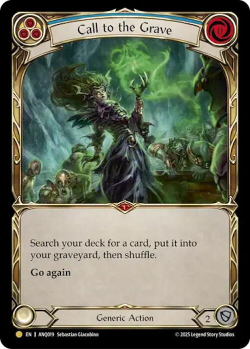 Call To The Grave (Blue) (Gold) [ANQ019] (Compendium of Rathe - Antiquity Pack)  Rainbow Foil | Cracking-Singles