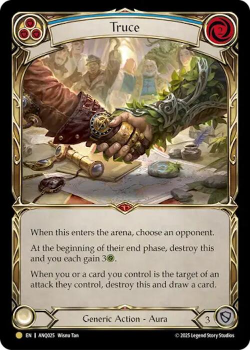 Truce (Blue) (Gold) [ANQ025] (Compendium of Rathe - Antiquity Pack)  Rainbow Foil | Cracking-Singles