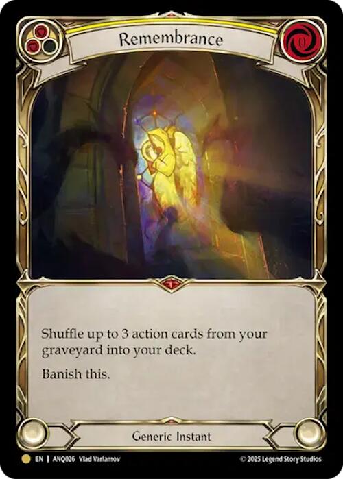 Remembrance (Yellow) (Gold) [ANQ026] (Compendium of Rathe - Antiquity Pack)  Rainbow Foil | Cracking-Singles