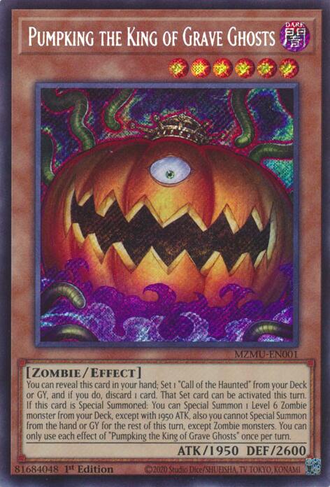 Pumpking the King of Grave Ghosts [MZMU-EN001] Secret Rare | Cracking-Singles