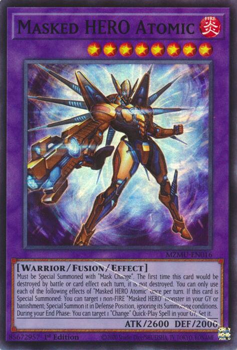 Masked HERO Atomic [MZMU-EN016] Super Rare | Cracking-Singles