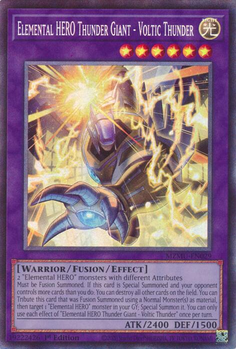 Elemental HERO Thunder Giant - Voltic Thunder (Collector's Rare) [MZMU-EN029] Collector's Rare | Cracking-Singles