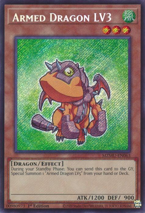 Armed Dragon LV3 [MZMU-EN063] Secret Rare | Cracking-Singles