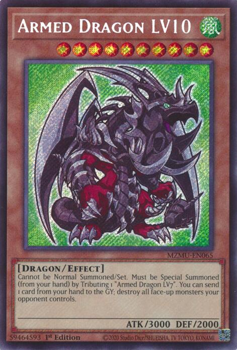 Armed Dragon LV10 [MZMU-EN065] Secret Rare | Cracking-Singles
