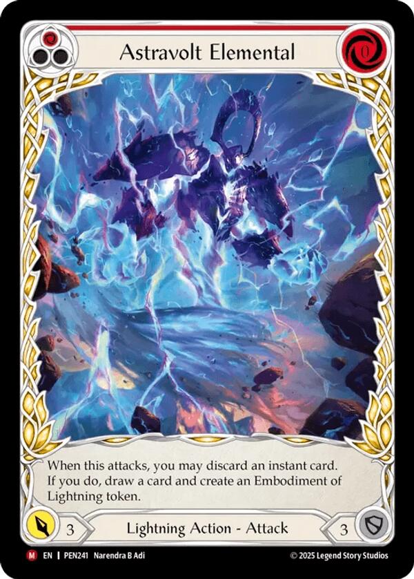 Astravolt Elemental (Red) (Extended Art) [PEN241] (Compendium of Rathe)  Rainbow Foil | Cracking-Singles