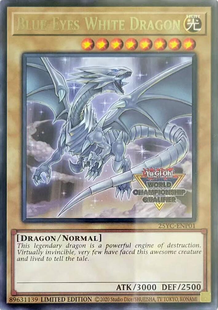 Blue-Eyes White Dragon (World Championship Qualifier) [25YC-ENP01] Rare | Cracking-Singles