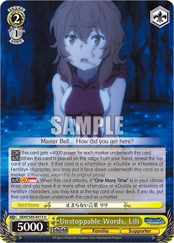 Unstoppable Words, Lili (DDM/S88-E013 U) [Is it Wrong to Try to Pick Up Girls in a Dungeon?] | Cracking-Singles