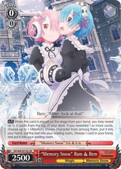 "Memory Snow" Ram & Rem (RZ/S68-E014S SR) [Re:ZERO Memory Snow] | Cracking-Singles