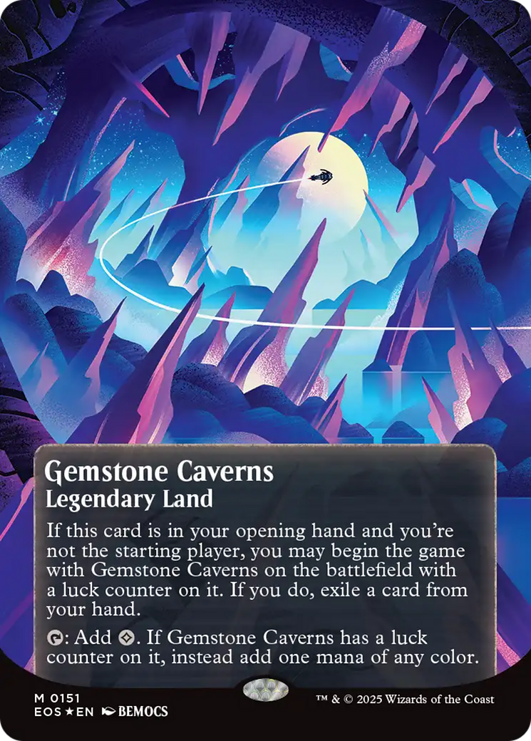 Gemstone Caverns (0151) (Borderless) (Galaxy Foil) [Edge of Eternities: Stellar Sights] | Cracking-Singles
