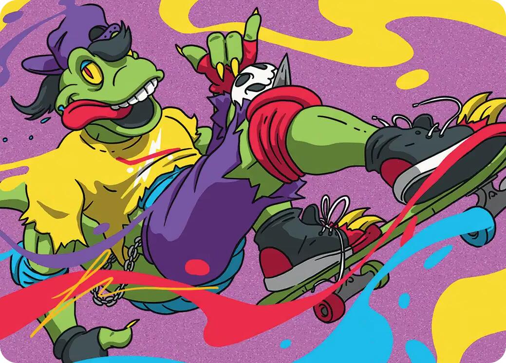 Mondo Gecko Art Card (Gold-Stamped Signature) [Teenage Mutant Ninja Turtles Art Series] | Cracking-Singles