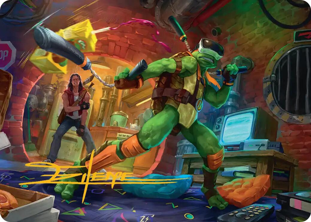 Michelangelo, Game Master Art Card (Gold-Stamped Signature) [Teenage Mutant Ninja Turtles Art Series] | Cracking-Singles