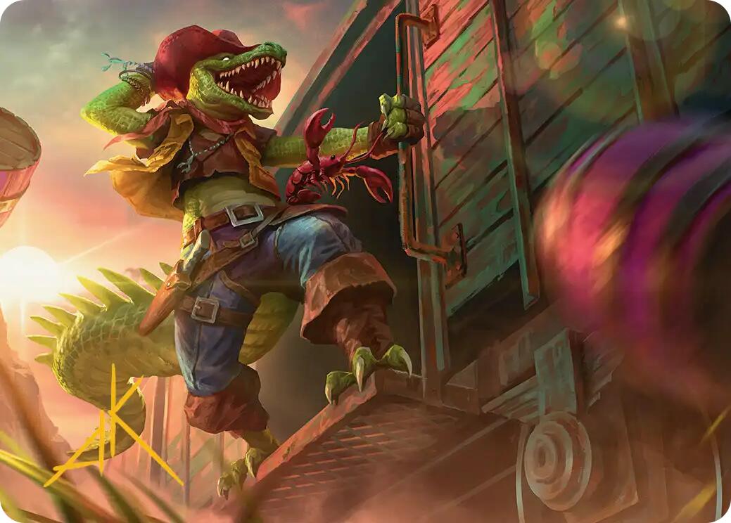 Leatherhead, Iron Gator Art Card (Gold-Stamped Signature) [Teenage Mutant Ninja Turtles Art Series] | Cracking-Singles
