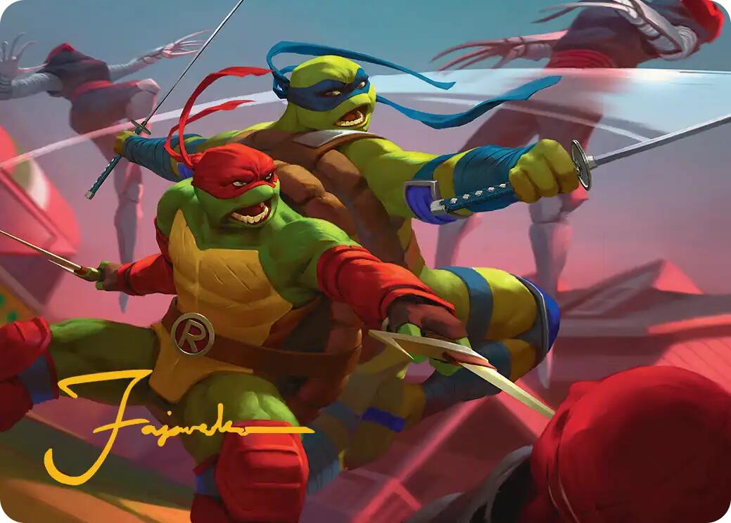 Raph & Leo, Sibling Rivals Art Card (Gold-Stamped Signature) [Teenage Mutant Ninja Turtles Art Series] | Cracking-Singles