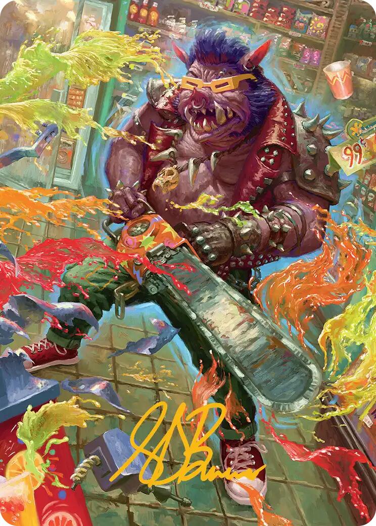 Bebop, Porcine Punk Art Card (Gold-Stamped Signature) [Teenage Mutant Ninja Turtles Art Series] | Cracking-Singles