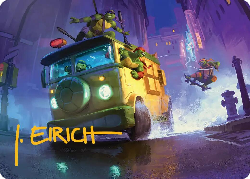 Turtle Van Art Card (Gold-Stamped Signature) [Teenage Mutant Ninja Turtles Art Series] | Cracking-Singles