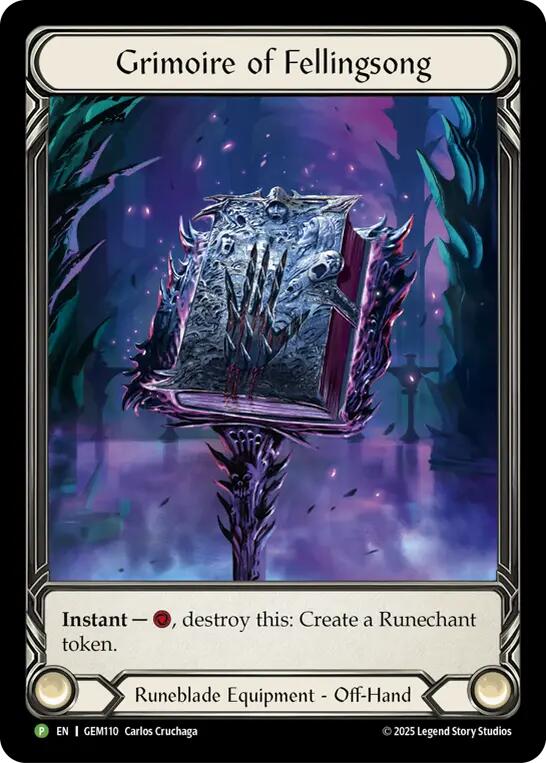 Grimoire of Fellingsong [GEM110] (GEM Pack 4)  Cold Foil | Cracking-Singles