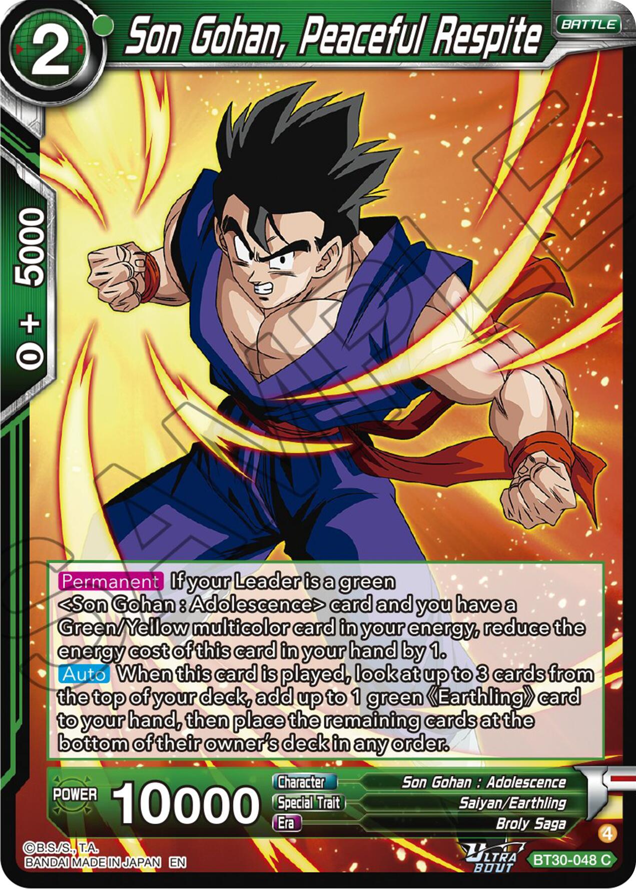 Son Gohan, Peaceful Respite (BT30-048) [Three Glorious Fighters] | Cracking-Singles