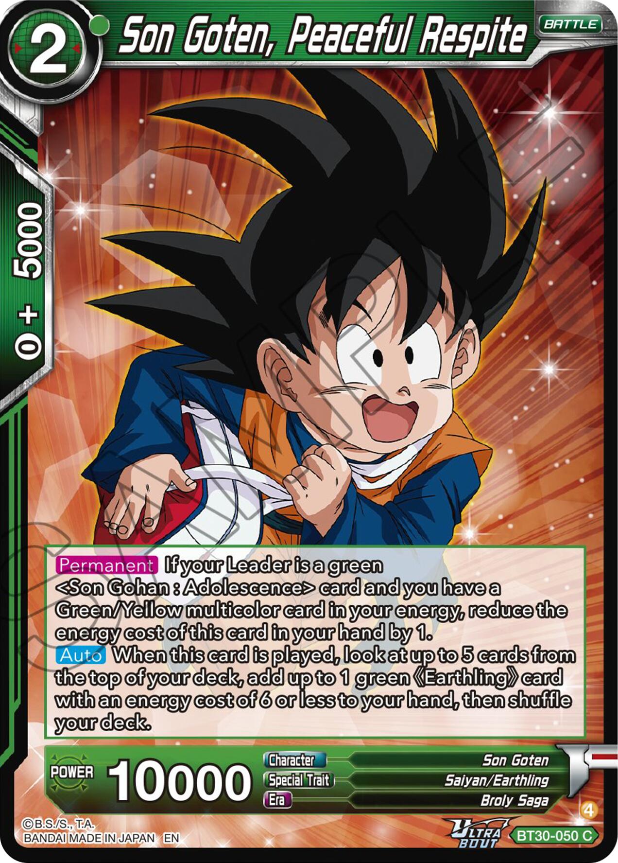 Son Goten, Peaceful Respite (BT30-050) [Three Glorious Fighters] | Cracking-Singles