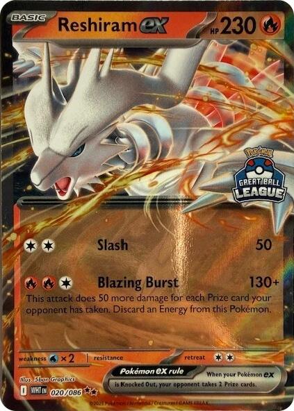 Reshiram ex (020/086) (Great Ball League) [League & Championship Cards] | Cracking-Singles