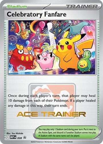 Celebratory Fanfare (028) (Ace Trainer) [Mega Evolution Promo] | Cracking-Singles